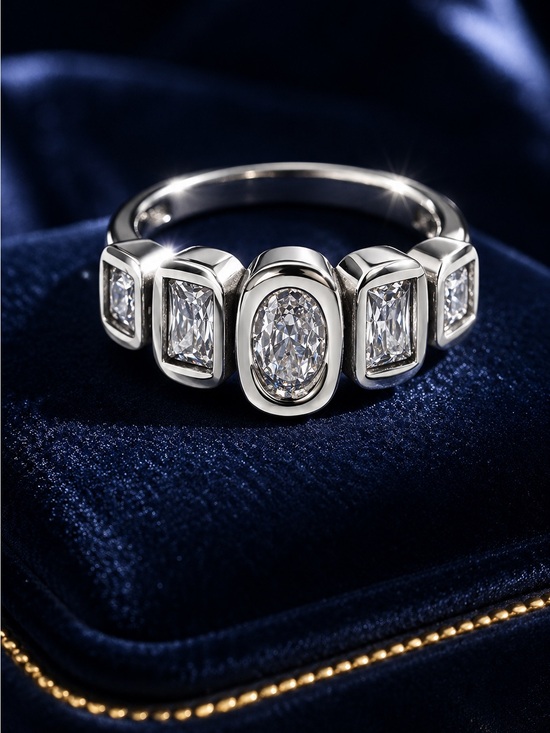 Anthropologie Jewelry - Geometric Clear Zircon Ring silver color